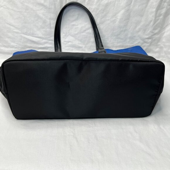 St. John Colorblock Blue Black Nylon Tote Bag - Picture 5 of 10